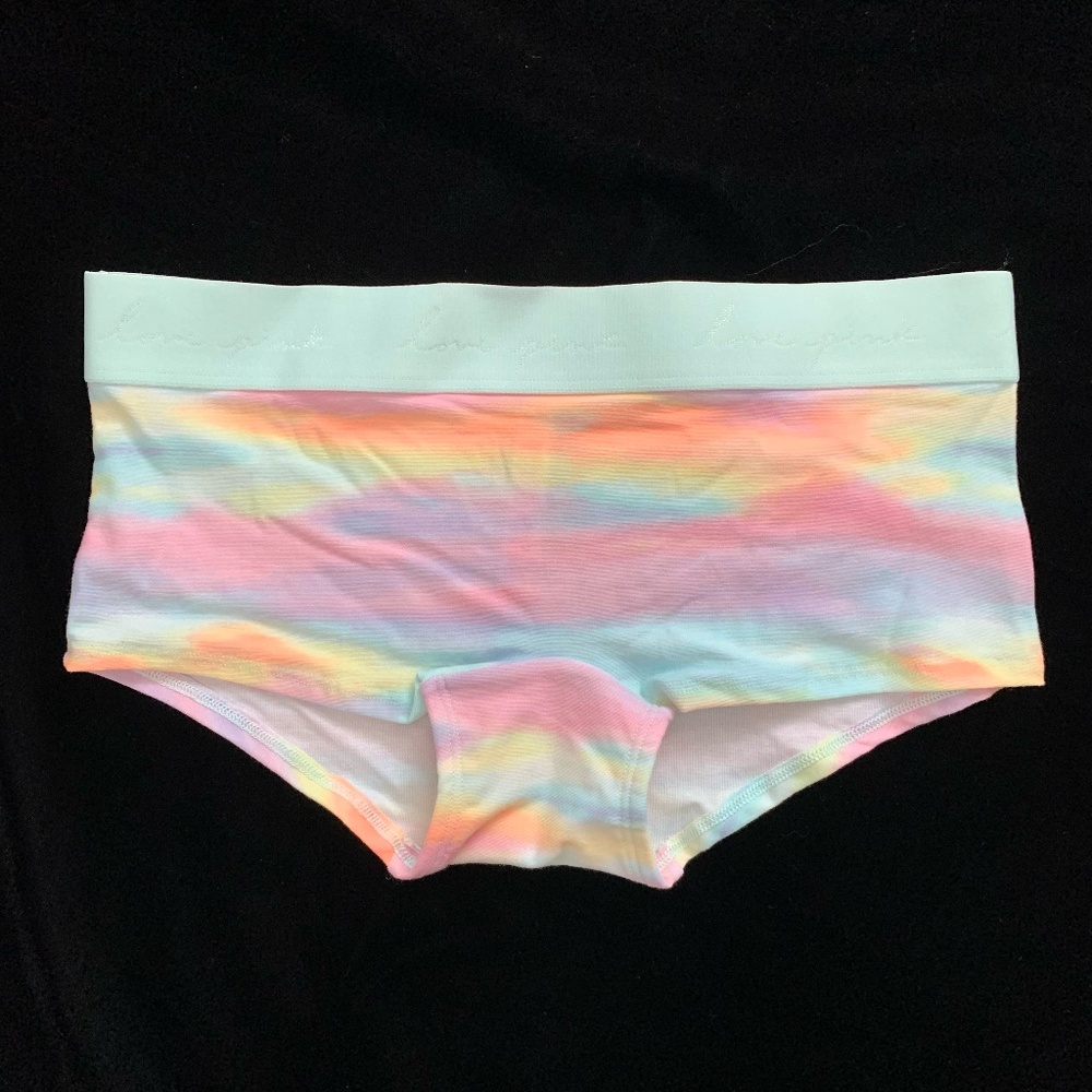 NWT Victoria's Secret PINK Logo Cotton Boyshort Panty Small